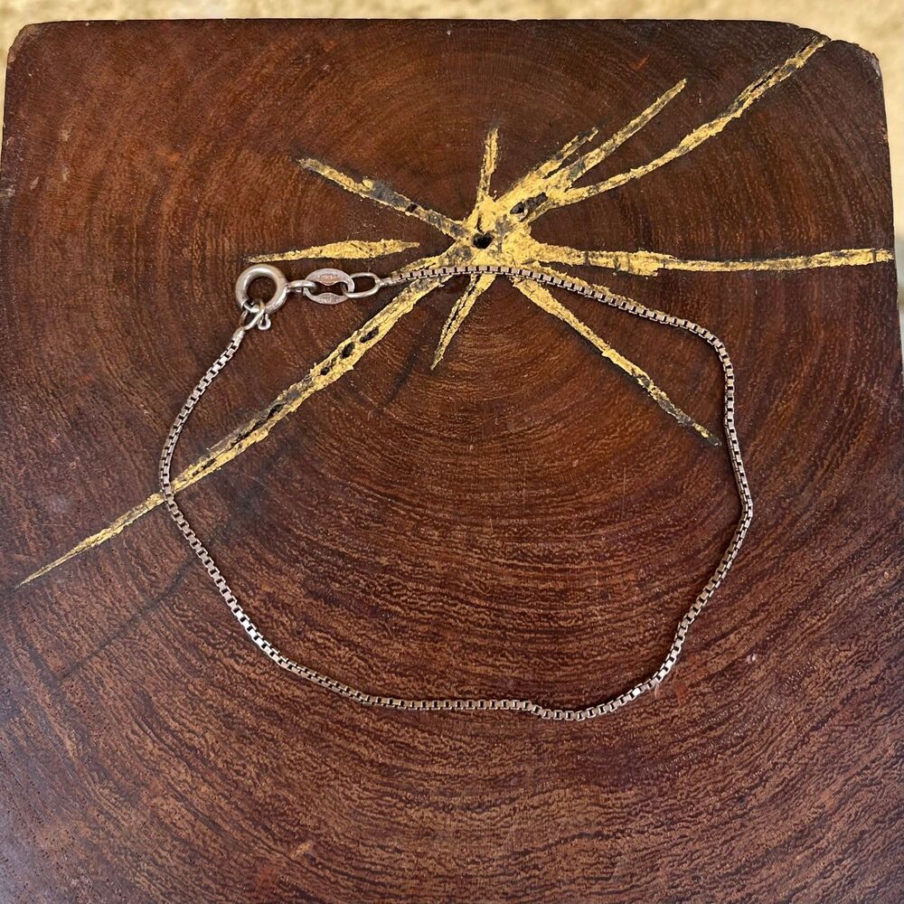 Sterling Silver  Chain Bracelet Vintage Womens Jewelry Minimalist